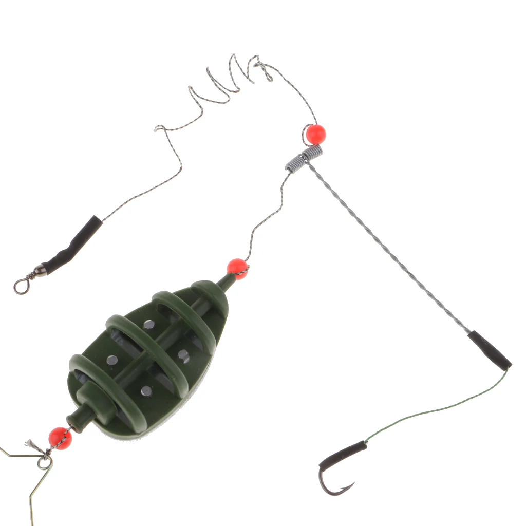 

Fishing Baits Cage Feeder Carp Fishing Hair Rig Hooks Set with Lead Sinker Fishing Tackles Accessories 30g 40g 50g 60g 70g 80g