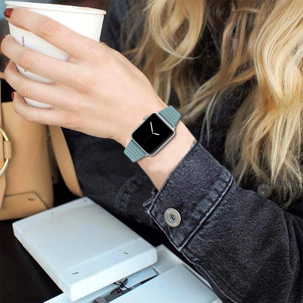 Кожаная Петля ремешок для apple watch ремешок correa 44 мм, 42 мм, ремешок для наручных часов iwatch, 40 мм, 38 мм, версия 4/3/2/1 браслет для apple watch аксессуары