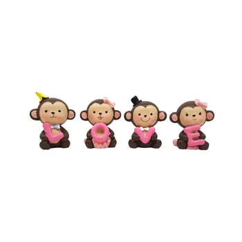 

1 Set Resin Monkeys Adorable Cartoon Resin Animal Shape Ornaments Decoration Car Decor for Bedroom Shop Office