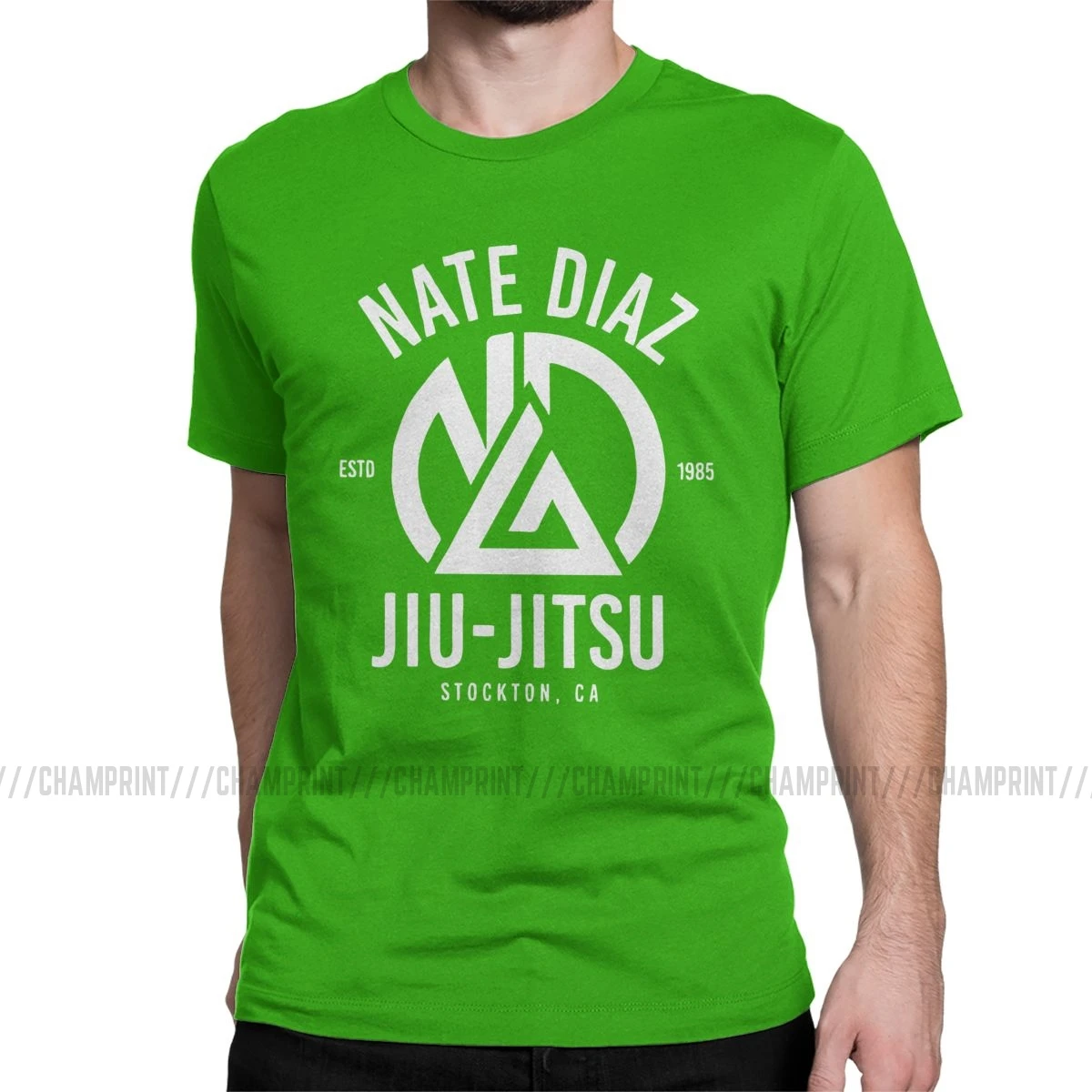 Мужская футболка Nate Diaz Crazy хлопковые футболки с коротким рукавом MMA Nate Sport Stockton Brothers Fighter Boxing футболка одежда идея подарка - Цвет: Зеленый