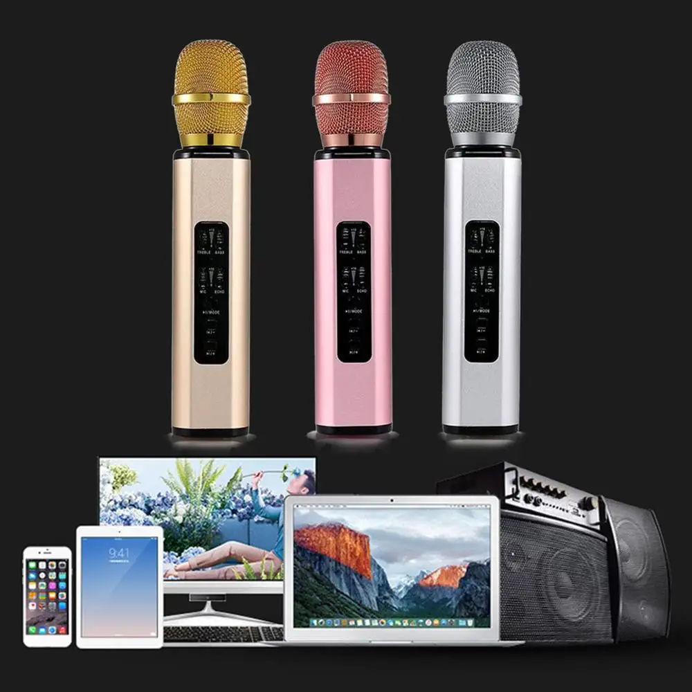 K6 Wireless Microphone Karaoke Mic Magic Karaoke Handheld Speaker Portable Microphone Phone Player Mic Speaker Record Music