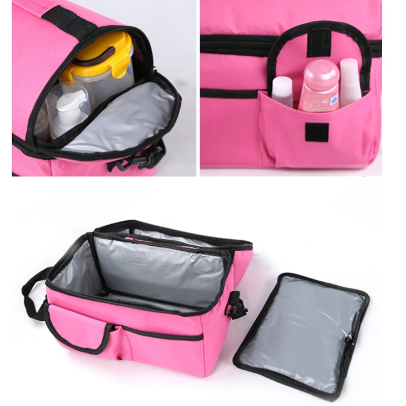 New 2 Layers Picnic Box Portable Cooler Bag Refrigerator Bag Nylon Thermos Bag For Steak Thermal Insulation Ice Pack