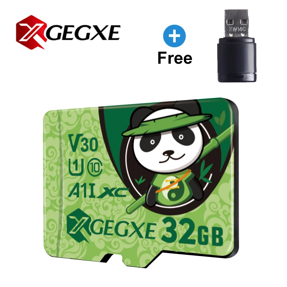 XGEGXE, модная карта памяти Micro SD C10, 8 ГБ, 16 ГБ, 32 ГБ, 64 ГБ, 128 ГБ, TF карта, флеш-накопитель для Android - Емкость: 32GB-Card Reader