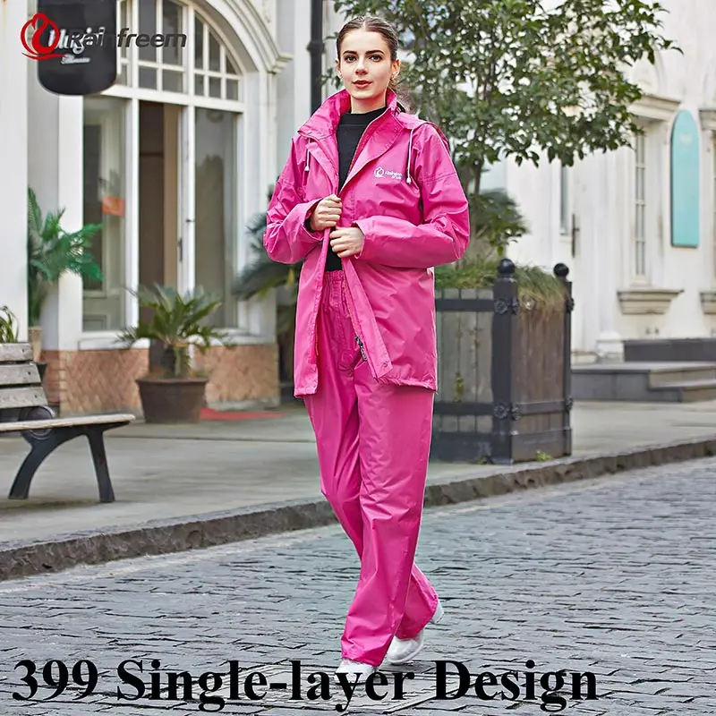 Rose Red 399 Водонепроницаемый дождевик, горячая Распродажа, куртка, костюм с капюшоном, штаны, комплект, мотоциклетное пончо, для походов, Capa De Chuva Infantil, дождевик 60YY283 - Цвет: Rose Red 399