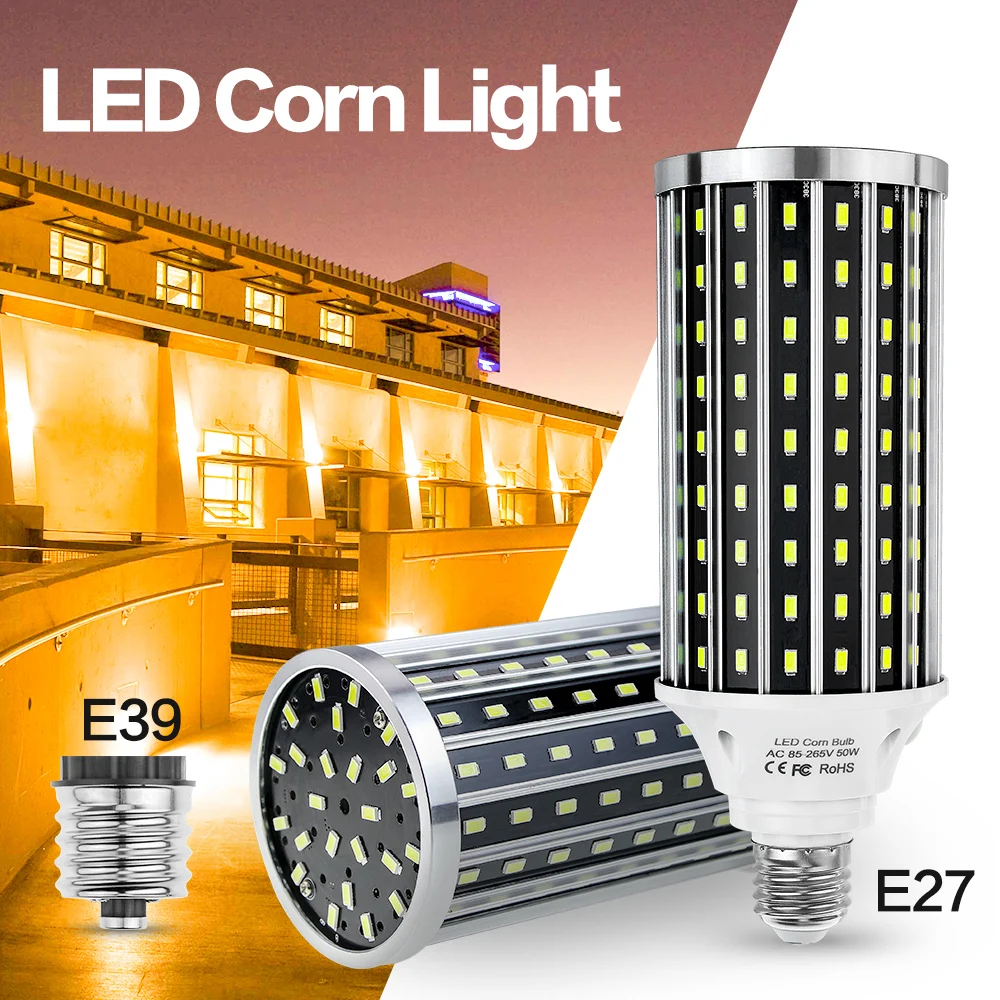 

E27 E40 LED Bulb Lamps High Bright Corn Bulb SMD 5730 AC 220V 50W Lampada LED+Lighting Bulb Bombilla Cold/Warm White