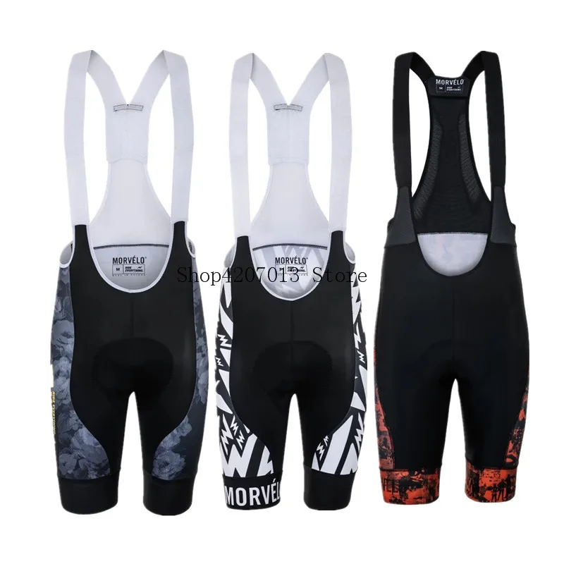 

Morvelo Standard Cycling Bib Shorts Silicone Coolmax Pad Road Bike Bicycle Breathable Anti-skid 100% Lycra High Elastic Shorts