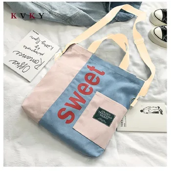 

Fashion Style Women Hasp Canvas Shoulder Bags Female Casual Soft Zipper Canvas Handbags Messenger Bags for Women 2020 Beach Bag