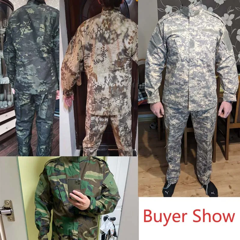 Military Uniform Camouflage Tactical Suit Men Army Special Forces Combat Shirt Coat Pant Set Camouflage Militar Soldier Clothes