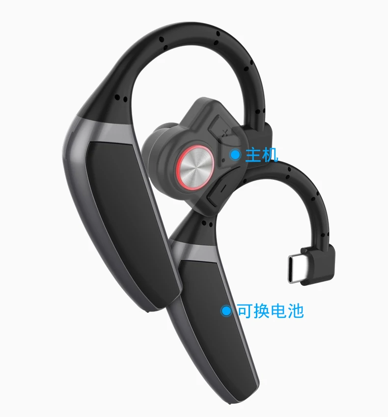 B1 Bluetooth наушники с шумоподавлением, ушной крючок, гарнитура, Bluetooth, беспроводные наушники 270 мАч, запасная батарея, регулятор громкости