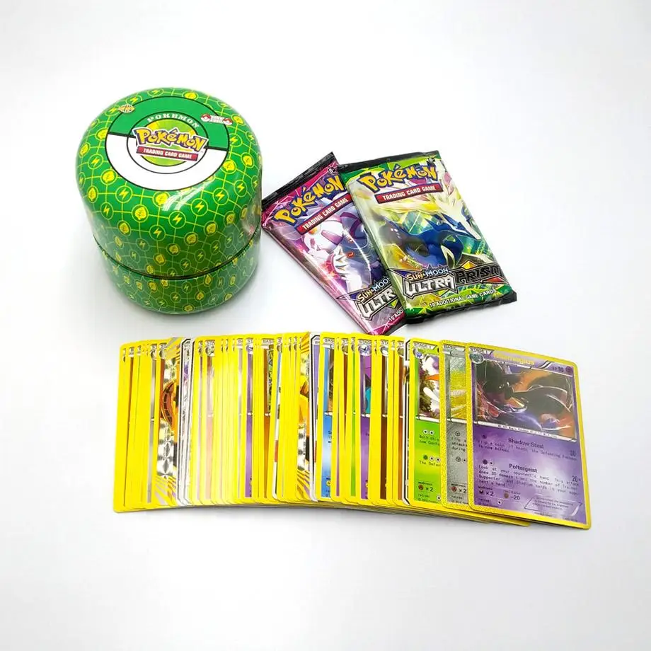 76 шт./компл. Pokemon жестяная коробка TAKARA TOMY боевые игрушки хобби Коллекционные вещи игра Коллекция аниме-открытки для детей