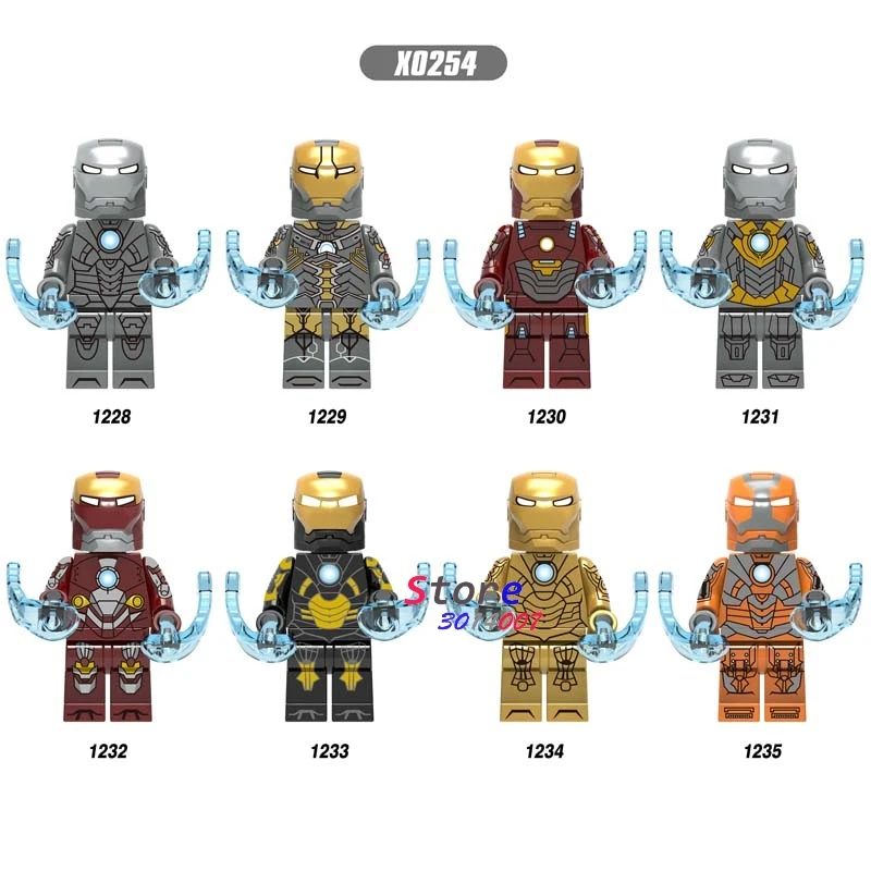 

Single Avengers Endgame Iron Man IronMan MK85 MK50 MK30 Mk 16 Mk 18 Mark 21 Mark 28 War Machine Pepper building blocks Kids Toys