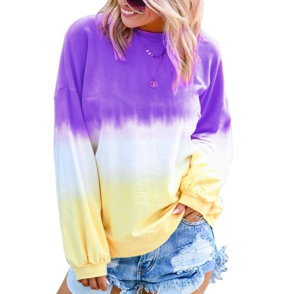 

JODIMITTY 2020 Colors Fashion Gradient Color Print Blouse Shirt Women Plus Size O Neck Autumn Tops New Short Sleeve Boho 5XL