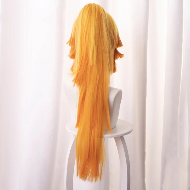 Аниме комикс демон убийца Kimetsu no Yaiba Косплей парики агатсума зенитс косплей парик синтетический парик Оранжевый Длинные женские версии волос