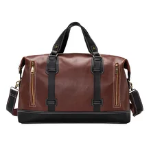 Fashion Travel Bag PU Leather Men Women Travel Bag Hand Luggage Carry on Luggage Duffle Tote Bags Weekender Overnight Handbag