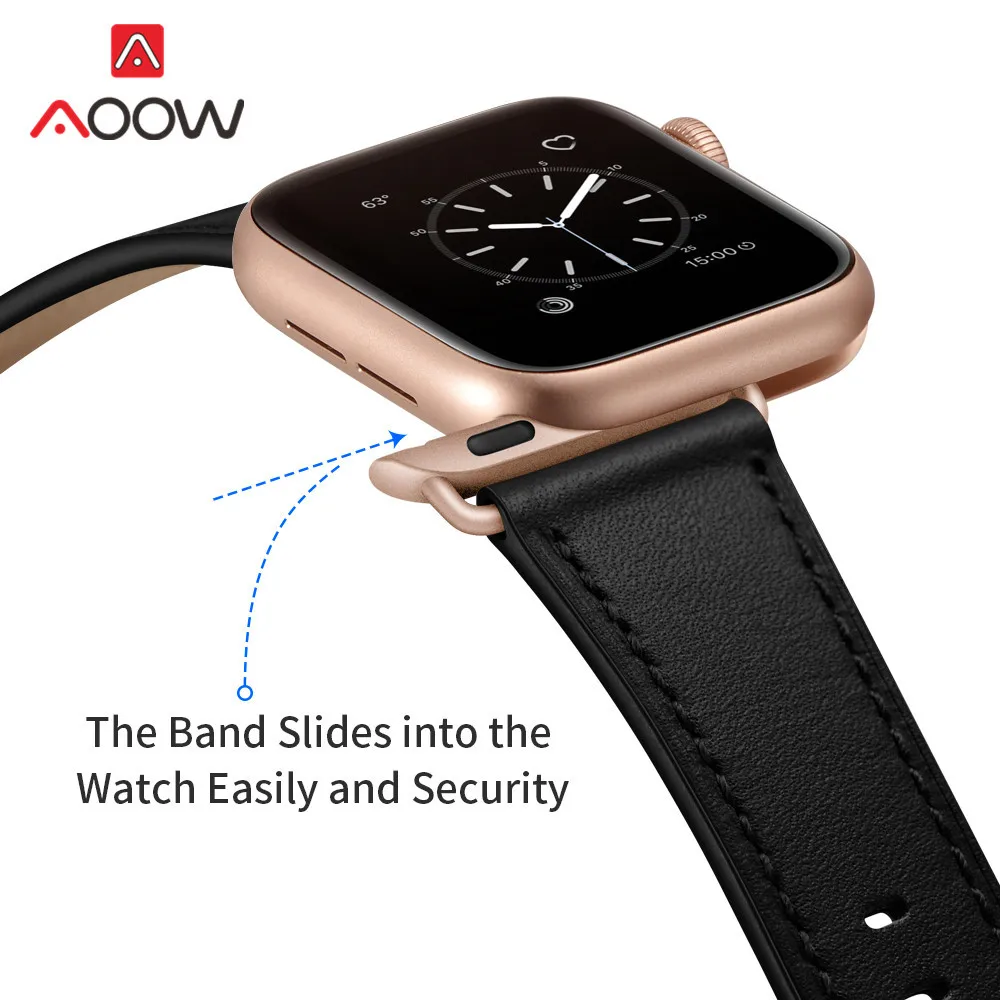 Ремешок для часов из натуральной кожи для Apple Watch 5, 4, 38 мм, 42 мм, 40 мм, 44 мм, роскошный мужской и женский браслет для iWatch 3, 2, 1