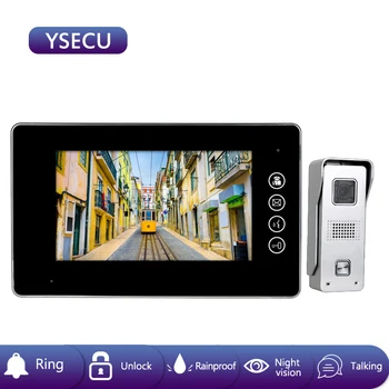 

YSECU Wired Video Door Phone 7 Inch Video Intercom for Apartment Home Touch Screen Indoor Monitor with 1000TVL Doorbell Camera