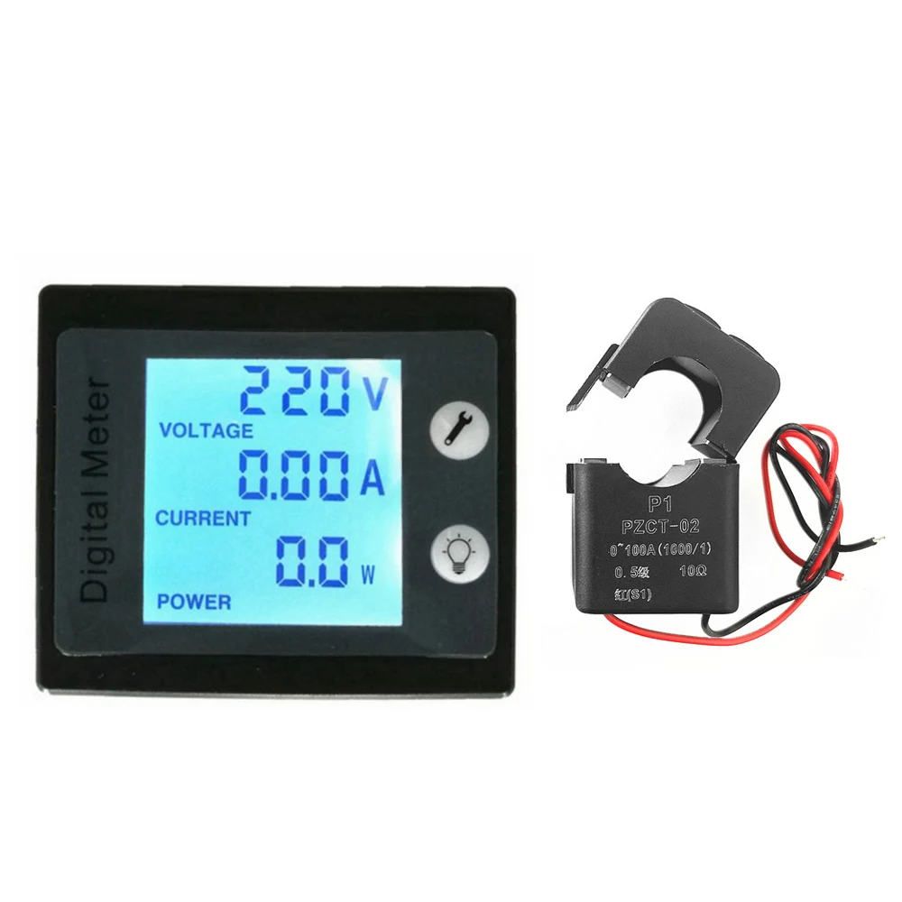 Профессиональный цифровой измеритель напряжения вольтметр амперметр мощности AC