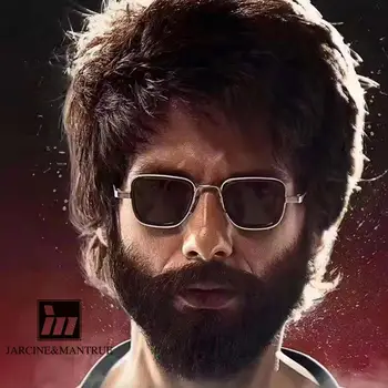 

Wide-edge square metal sunglasses for men with retro personality