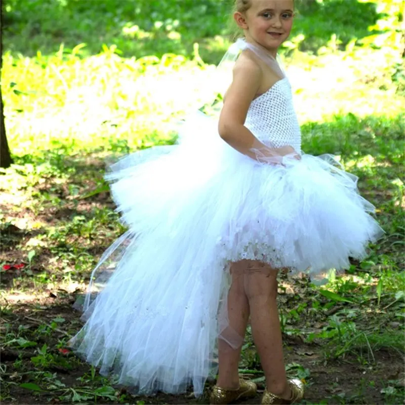 1 dress Детские белые костюмы ангела с длинными крылышками; платье-пачка ангела для девочек; костюм на Хэллоуин для девочек; праздничные платья на день рождения; PQ2 - Цвет: 1 dress
