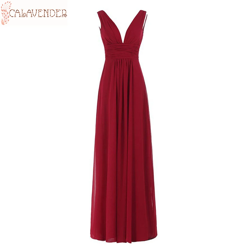 

Burgundy Bridesmaid Dresses A-Line Chiffon Long Wedding Party Dress Floor Length Bodice vestito da festa di nozze
