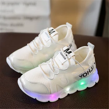 

Kids Toddler Led Charging Glowing Sneakers Children Hook Loop Fashion Luminous Shoes For Girls Boys Children's Shoes