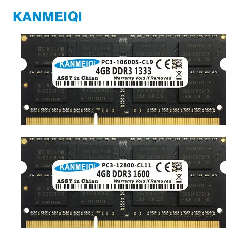 KANMEIQi DDR3 2 ГБ 4 ГБ 8 ГБ оперативная память для ноутбука DDR3L 1333 1600 МГц 1866 МГц 1,35 в 1,5 pin память для ноутбука sodimm Новинка 2G в