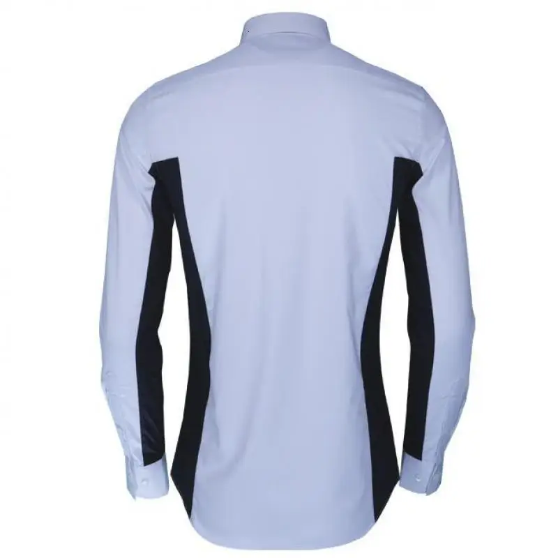 White Black Patchwork Men Shirt Luxury Fashion Long Sleeve Mens Dress Shirt Trend Men Shirts Casual Slim Fit Casual Shirt