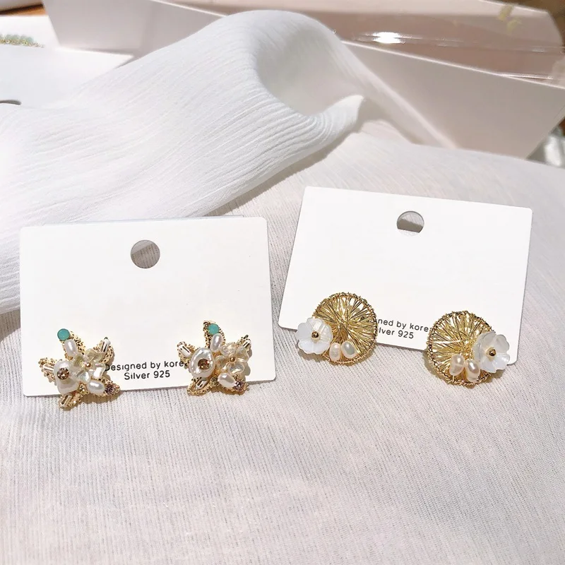 MENGJIQIAO милый корпус Морская звезда серьги гвоздики для женщин Имитация Жемчуга Нежный Круглый Круг Букле д 'ореиль девушки ювелирные изделия