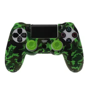 

Anti Slip Camo Silicone Case Cover With Grip Cap For Playstation PS4 Controller L41F