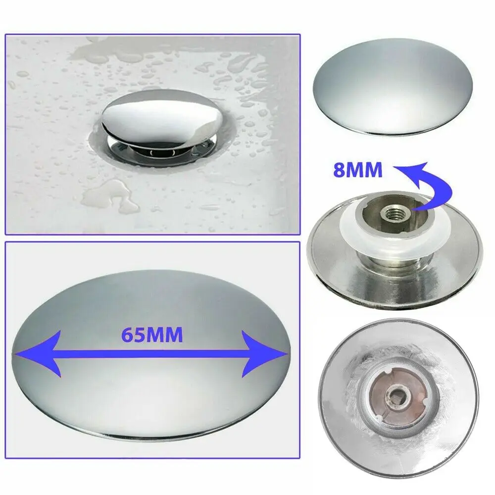 1Pc Chrome Basin Waste Easy Pop Up Bathroom Sink Push Button Click Clack Plug 66mm To Use Durable PM0082 | Обустройство дома