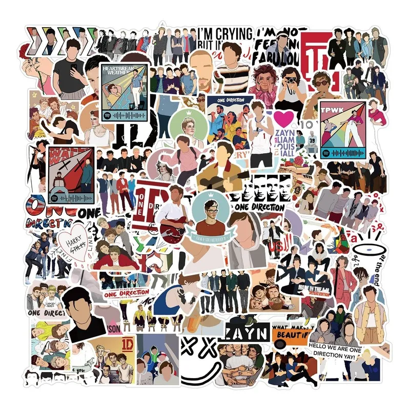10/50/100 pçs uma direção adesivo cantor harry estilos louis tomlinson zayn malik decalque para mala guitarra skate capacete