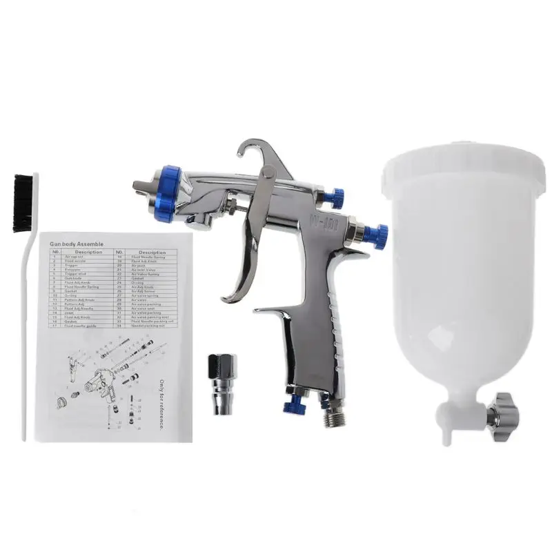 

Plastic 400cc cup SPRAY GUN W-101 air spray gun hand manual 1.3mm good quality Srayer air