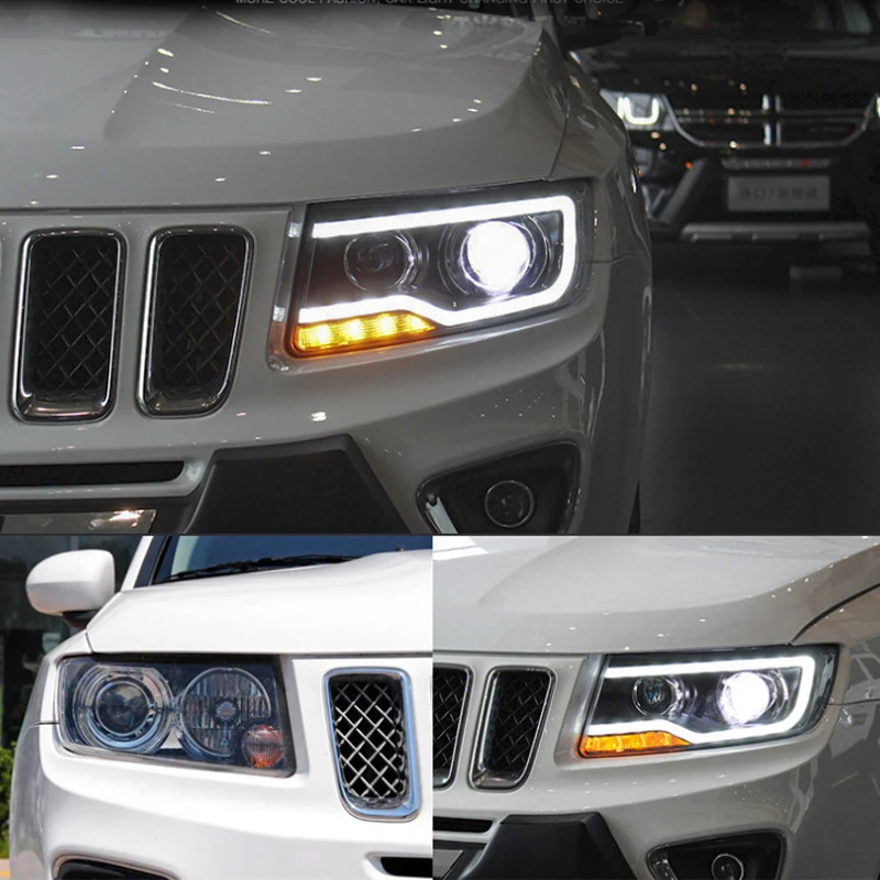 Автомобильный Стайлинг для JEEP Compass 2013-15 светодиодный фонарь для компаса фара дневного света DRL Для Cherokee модернизационная лампа