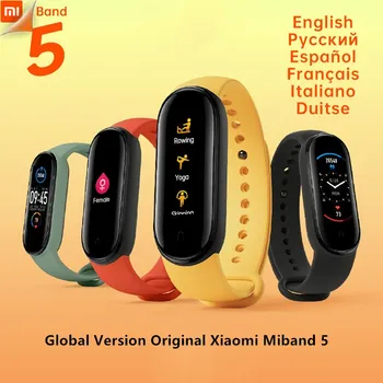 

New Xiaomi Mi Band 5 Fitness Bracelet Magnetic Charge 24h Heart Rate Sleep REM Nap Step Swim Sport Monitor Remind Alarm Miband 5