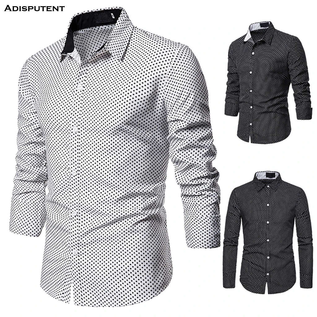Adisputent Chemise Slim Fit Повседневная рубашка с рисунком «гусиные лапки» Мужская модная рубашка с длинными рукавами и пуговицами Лето Осень мужские рубашки Homme бизнес