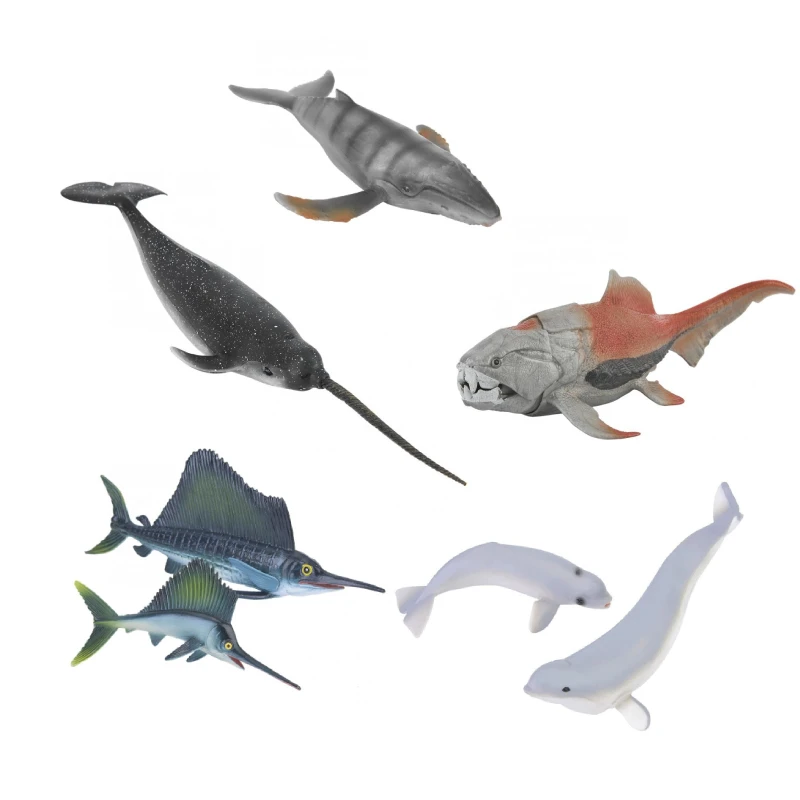 Narwhal миниатюрная фигурка животного океана, модель игрушки из цельного пластика, детская фигурка нарвала, Обучающие Развивающие игрушки для детей