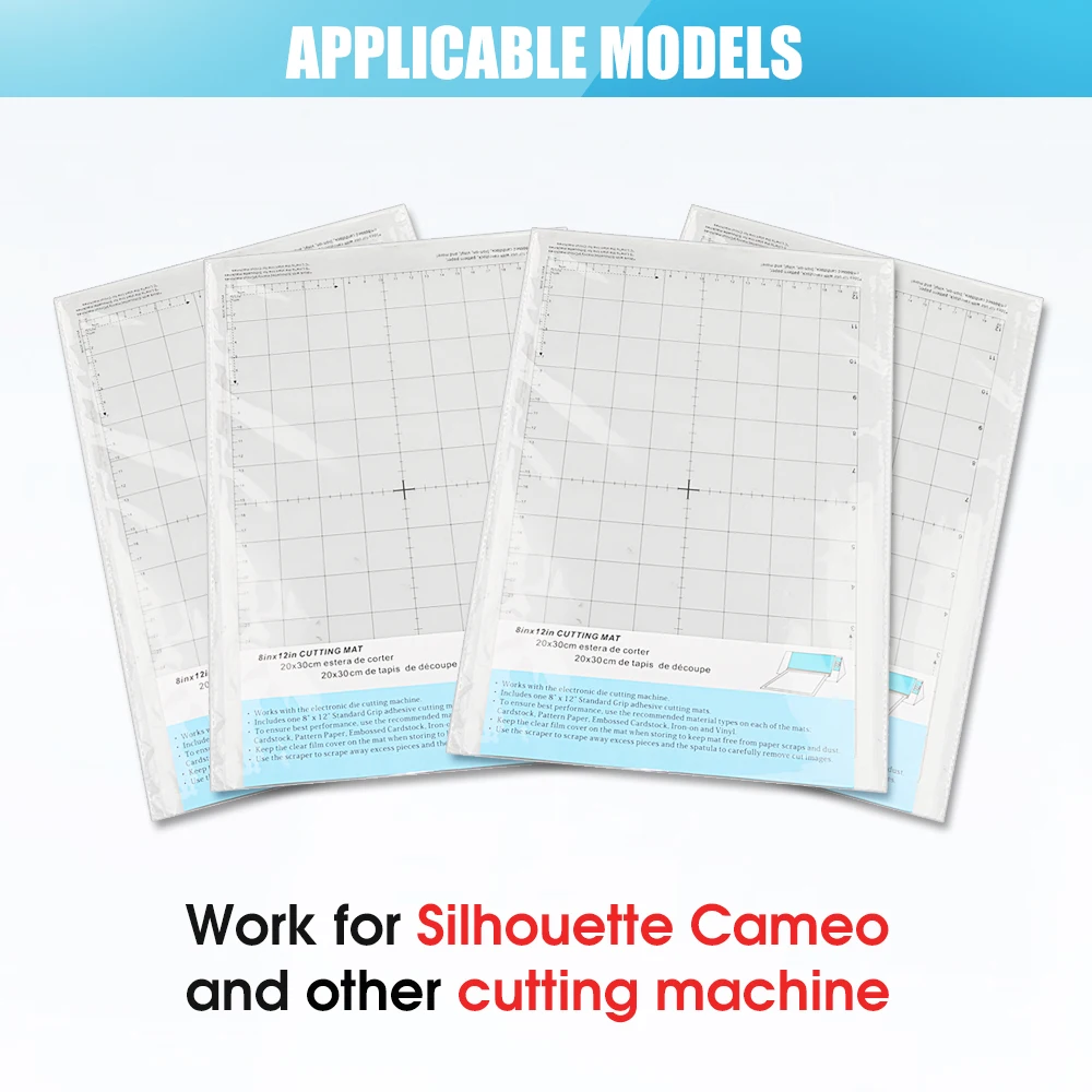 8x12 дюймов 5 шт набор для резки мат для Силуэт КАМЕЯ 3/2/1 [Стандартный-ручка] клей и липкий Non-slip эластичный к сетке резка коврики