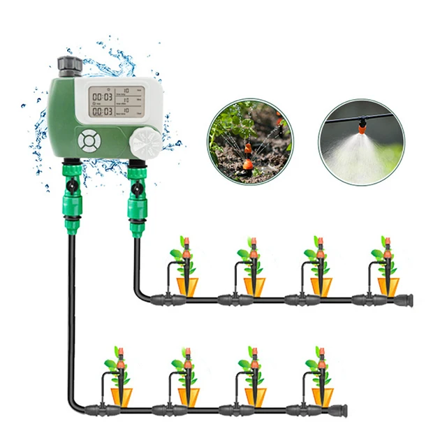 Programmable Garden Water Timers with 2 Outlet Irrigation Controller Automatic Digital Hose ​Faucet Timer 4