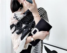 

200 100CM.Camellia Large Printed Square Scarf Women Pashmina Cashmere Shawl Large Size Scarves Foulard Hiver Femme Cachemire