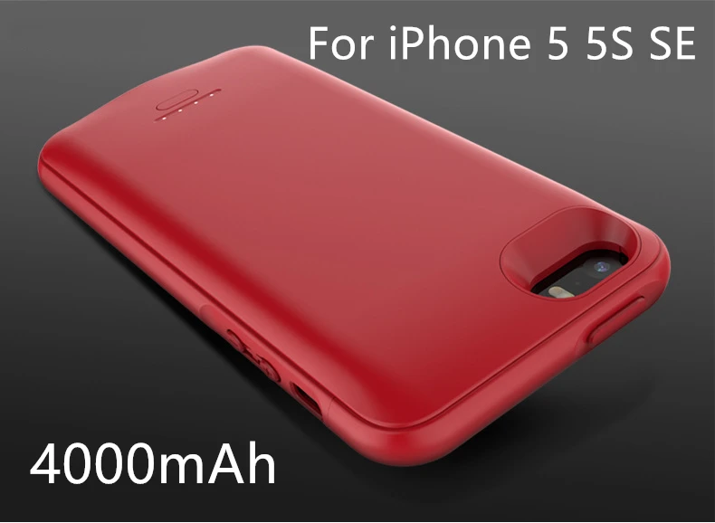 Чехол для зарядного устройства для iPhone SE, SE, 5, 5S, 4000 мА/ч, внешний аккумулятор, зарядка, внешний аккумулятор, чехол для iPhone 5, 6, 7, 8 X XS, MAX, чехол для аккумулятора s - Цвет: For iPhone 5  5S SE