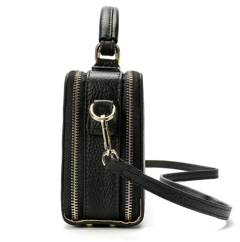PNDME simple luxury genuine leather ladies small handbag casual luxury cowhide weekend party women's mini shoulder crossbody bag