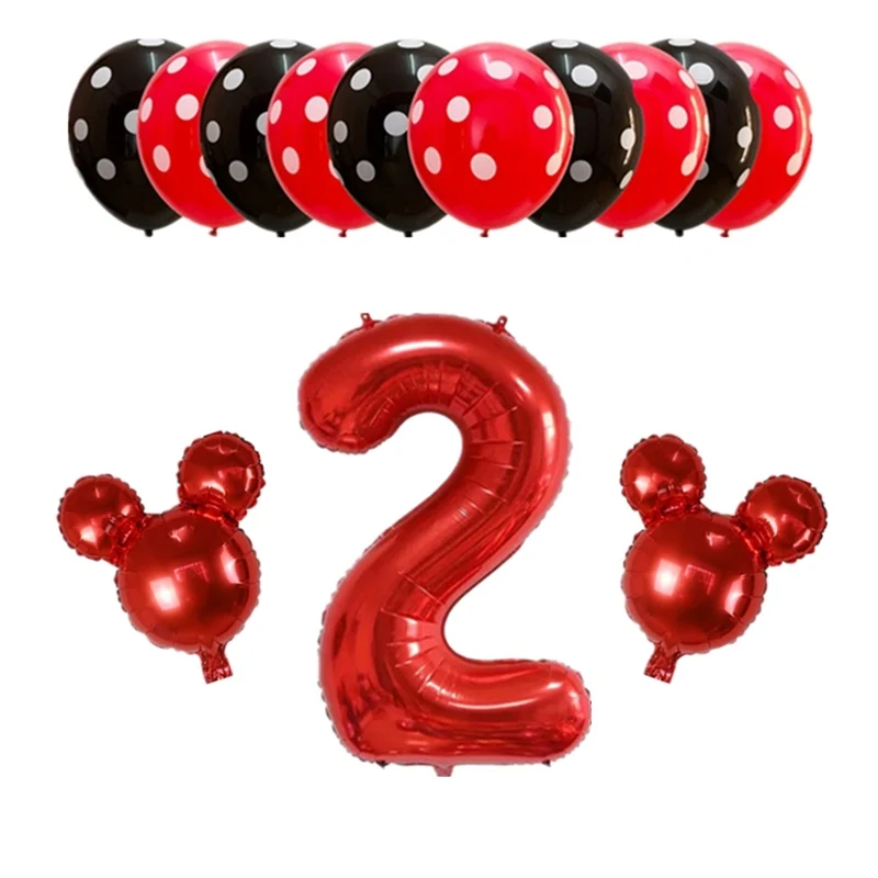Balloons 13pcs С Микки Маусом Мышь вечерние аксессуары для детского дня рождения вечерние для украшения детского душа вечерние принадлежности для детский праздничный костюм, комплект - Цвет: Balloons 13pcs