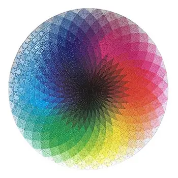 

1000PCS/Set Jigsaw Puzzle Colorful Rainbow Round Assembling Educational Puzzle Adult Toy