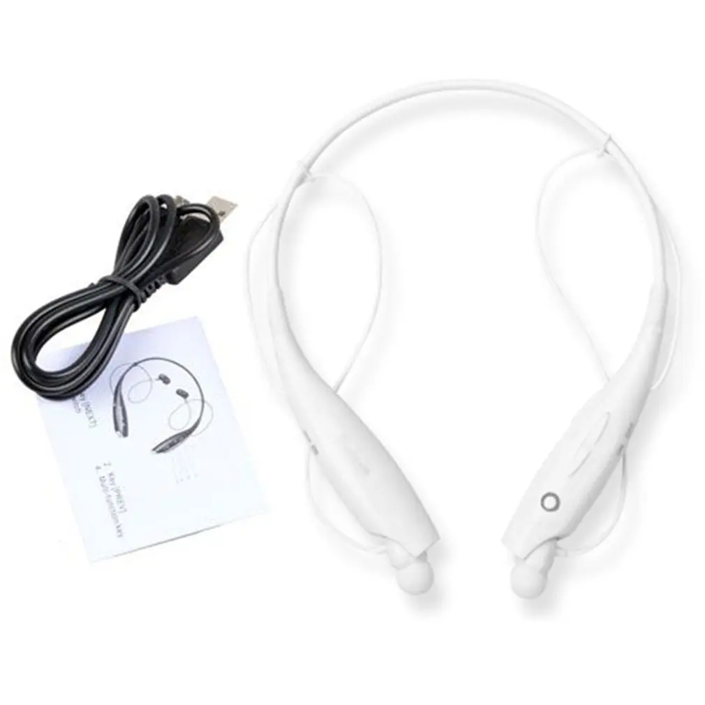 1 шт. стерео Bluetooth 4,0+ EDR Беспроводная гарнитура наушники-воротник стильные наушники для iPhone для samsung - Цвет: White