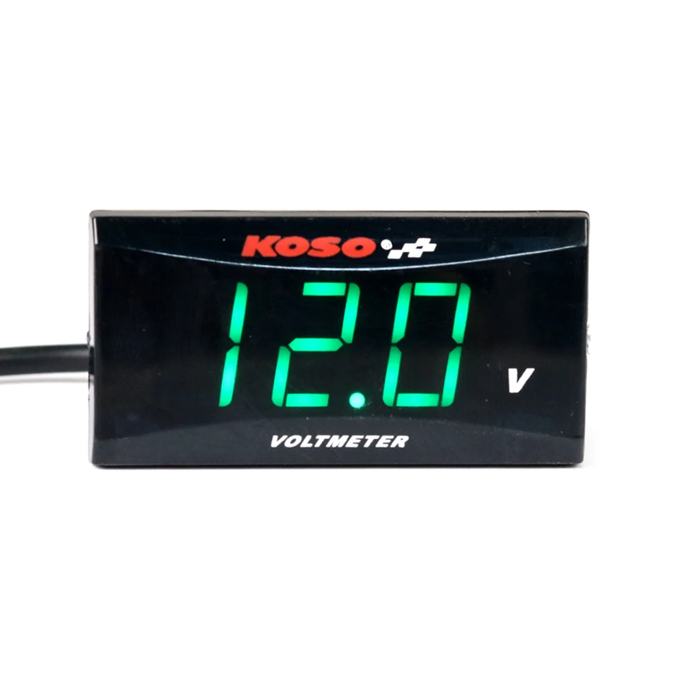 KOSO DC 9 V-150 V вольтметр Мини измеритель напряжения для электрических мотоциклов батареи автомобилей compteur для XMAX 300 PCX150 NMAX 125 250 155 - Цвет: green
