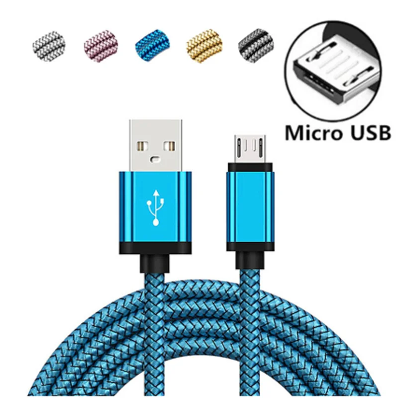 Кабель Micro USB для быстрой зарядки 1 м нейлоновый USB-кабель синхронизации данных