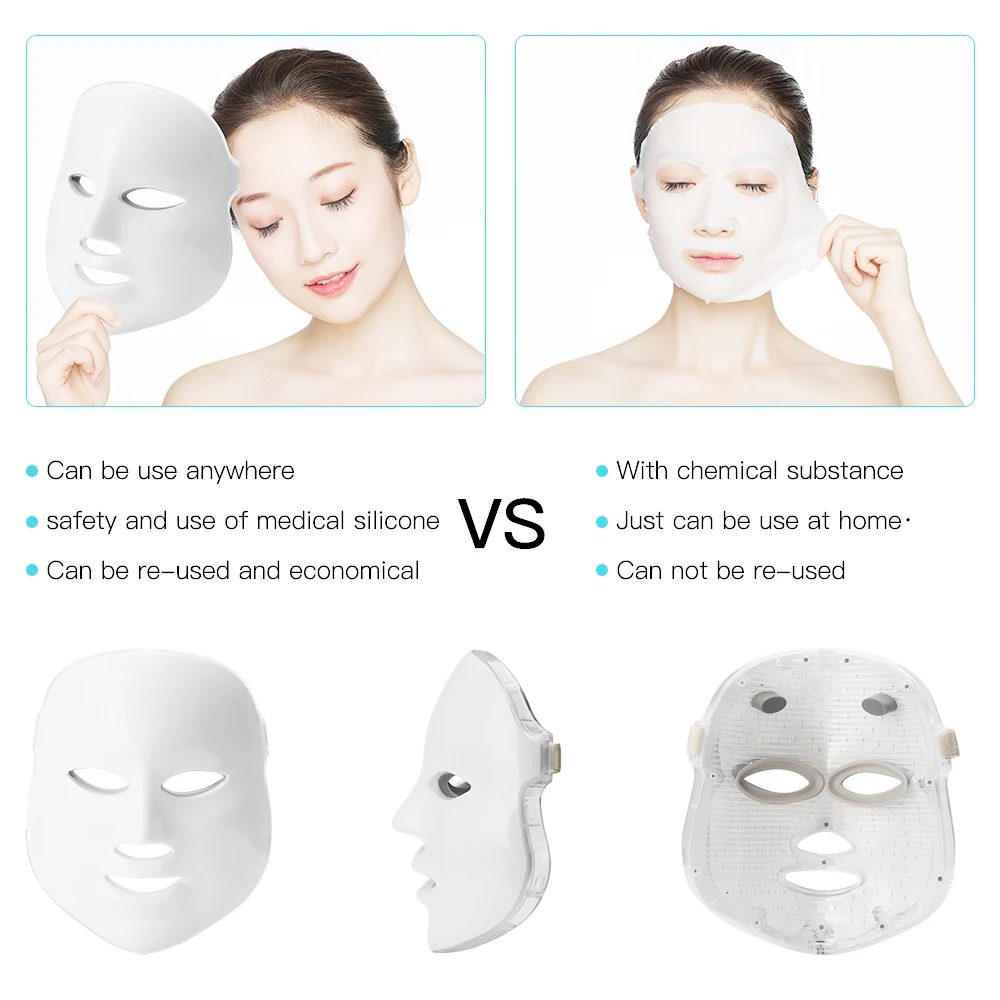 Светодиодная терапевтическая маска светильник маска для лица терапия фотонная маска для лица корейский уход за кожей удаление морщин и Акне Отбеливающий подтягивающий инструмент