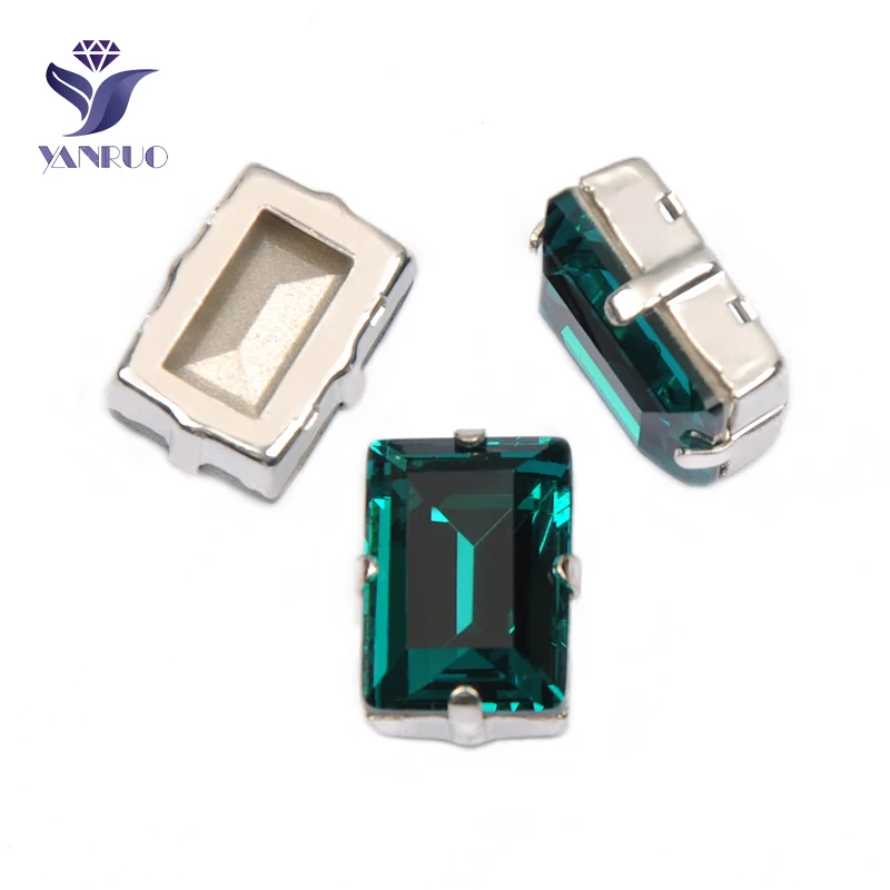 Blue Zircon YANRUO, 4527, Ступенчатая огранка, кристаллы для шитья, Необычные камни, стразы, блестящие камни, заостренные сзади, стеклянные стразы, аксессуары для одежды - Цвет: Blue Zircon