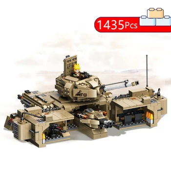 

PLS 635017 NEW 1435Pcs Military Series Base Transformation Tank Weapon Lepining Building Block Brick DIY Toys For Children Gifts