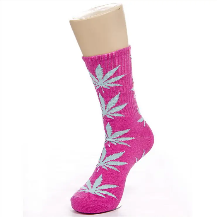 Pink White 20 цветов хлопковые немецкие Харадзюку скейтборд хип-хоп кленовые носки с листьями женские уличные носки-башмачки для женщин - Цвет: Pink White